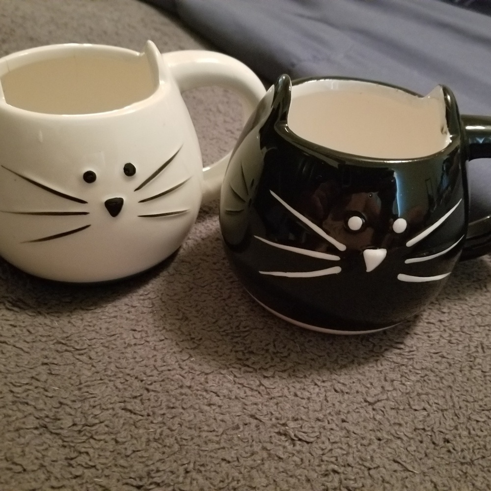 Cat Mugs Blackie/white (Pair)